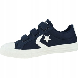 Converse Star Player Low Bambini 667547C scarpe bianca blu navy 1