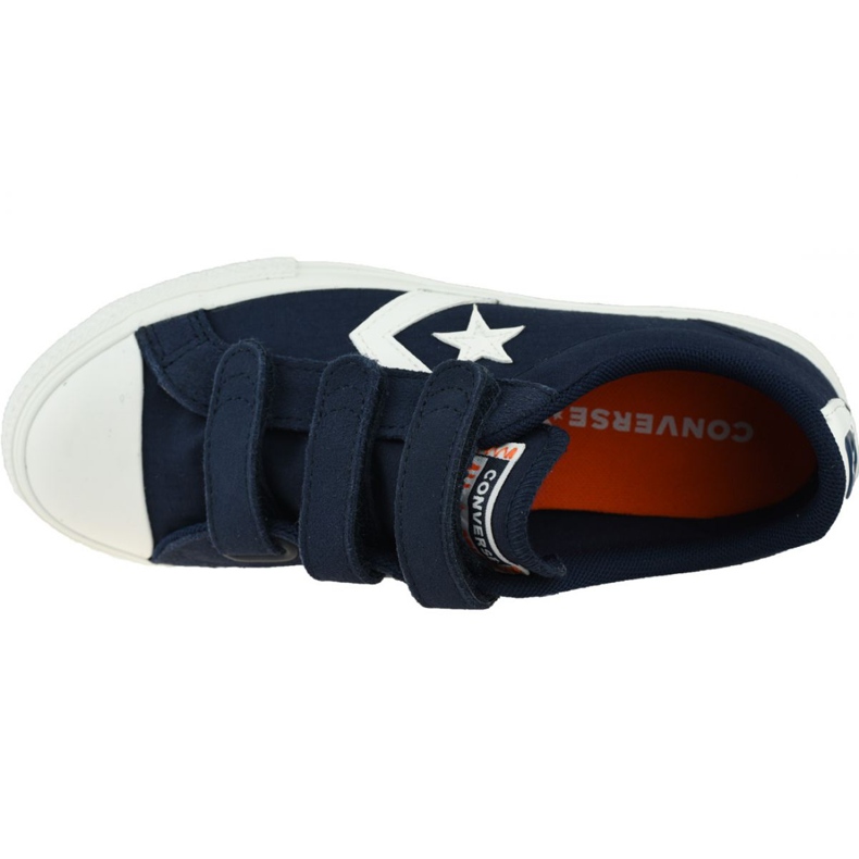Converse Star Player Low Bambini 667547C scarpe bianco blu navy 2
