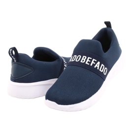 Scarpe giovanili Befado 516Q082 bianca blu navy 3