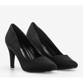 Classiche scarpe nere Christina in ecopelle con tacco nero 1