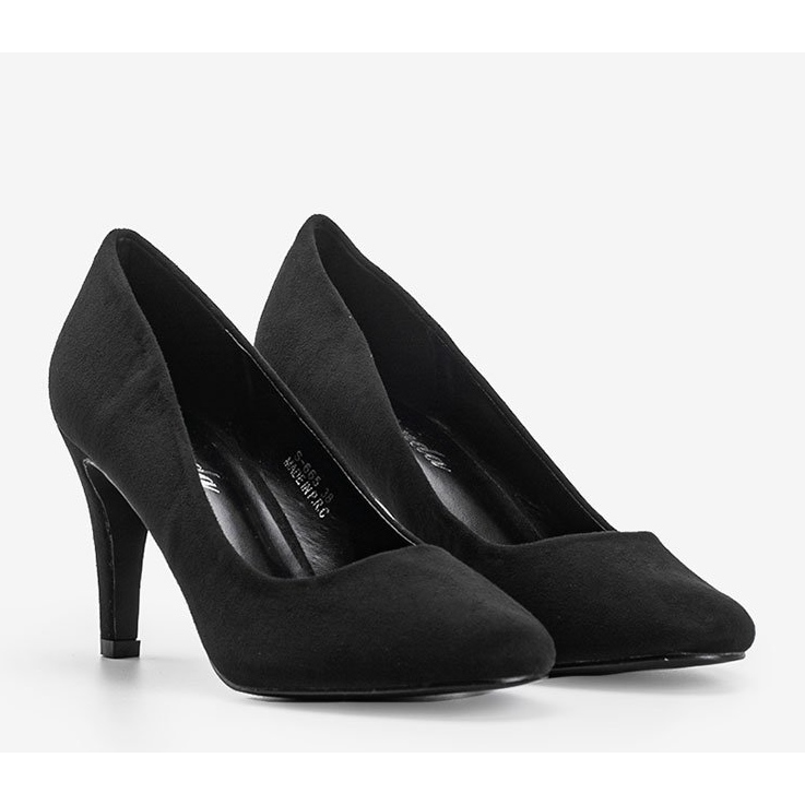 Classiche scarpe nere Christina in ecopelle con tacco nero 1