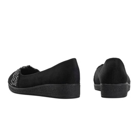 Ballerine in camoscio sulla zeppa Maritza nero 1