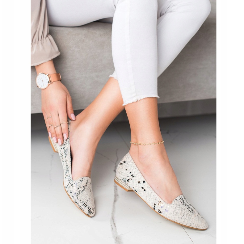 Goodin Ballerina con stampa serpente beige 1