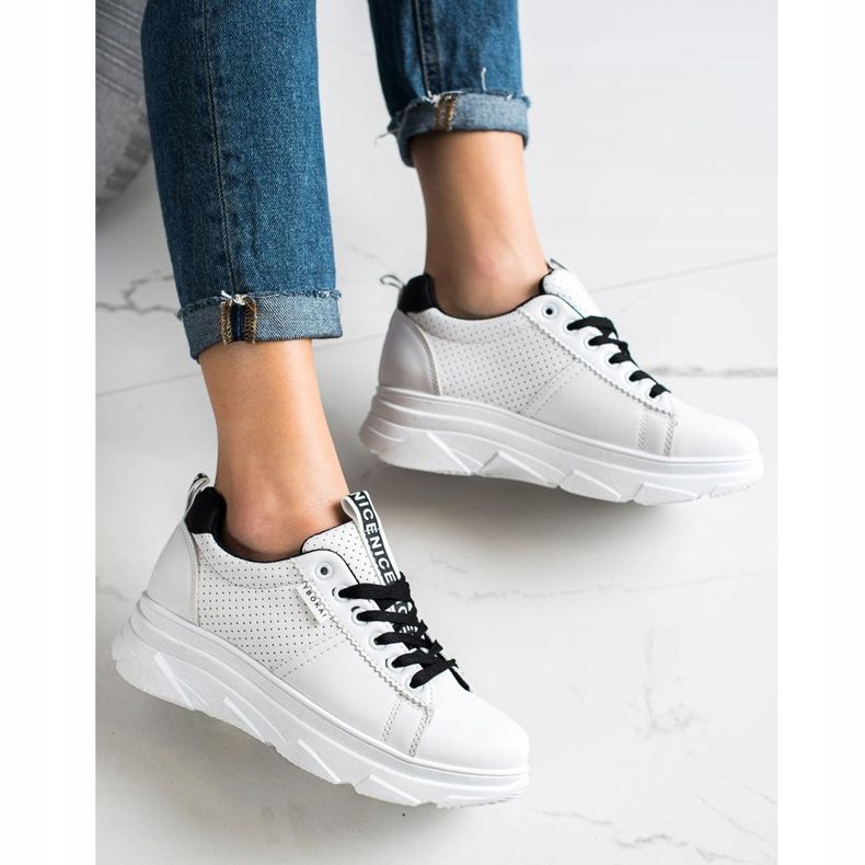 SHELOVET Scarpe Da Ginnastica Sulla Piattaforma Bianca Nizza 1