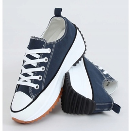 Sneakers firmate con suola blu navy VL137P D.BLUE 1