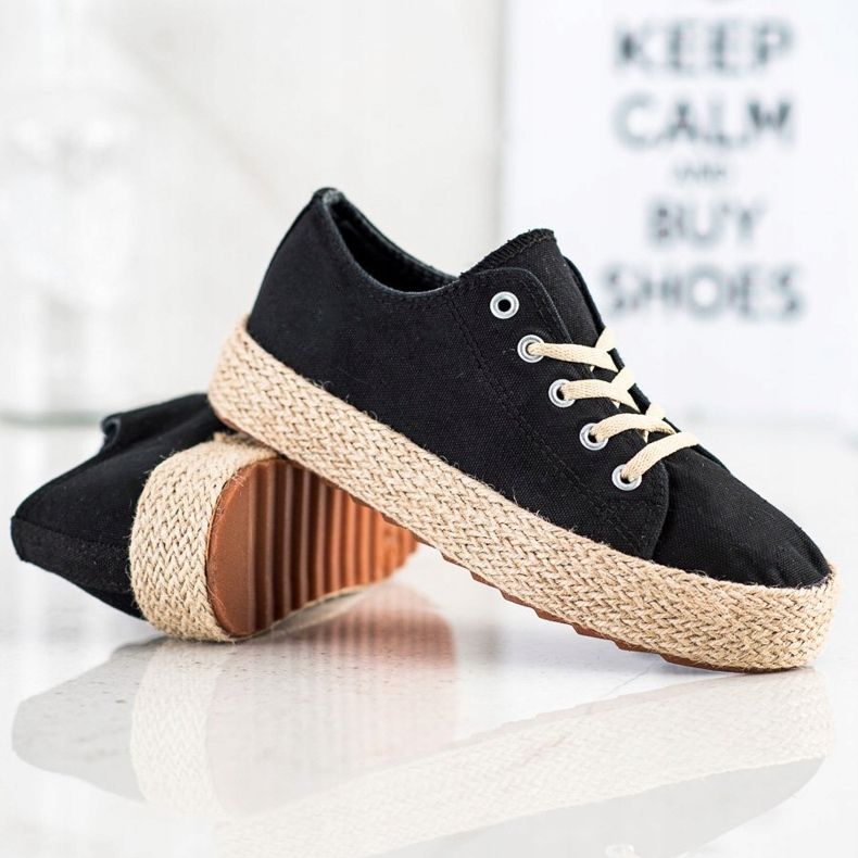 Kylie Espadrillas alla moda nero 1