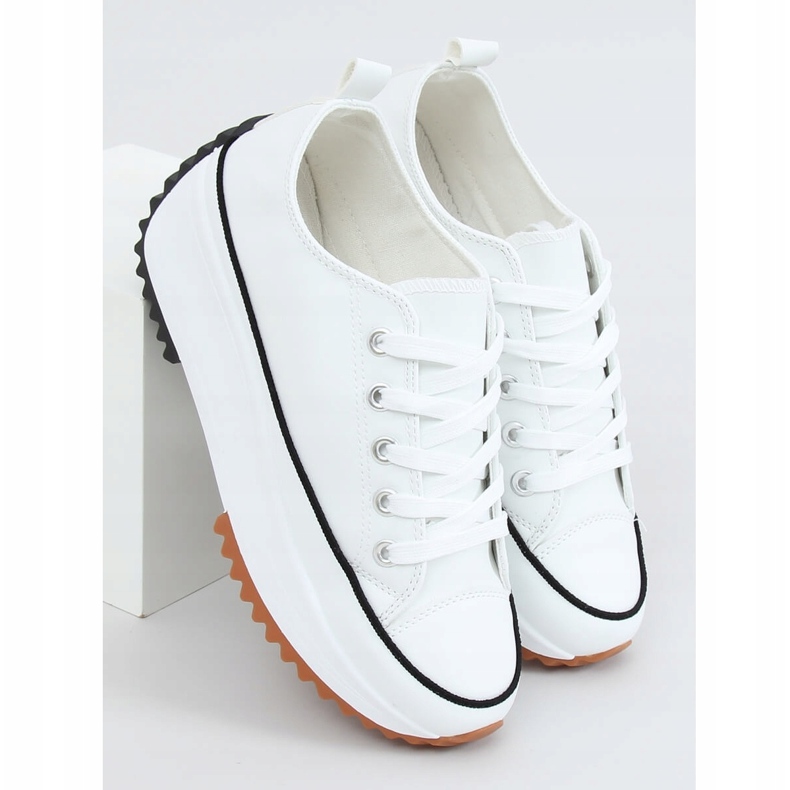 Sneakers firmate con suola bianca VL138 bianca bianco 1