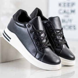 Diamantique Sneakers Con Zeppa Con Glitter nero 1