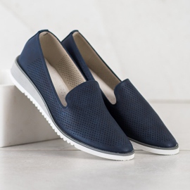 Goodin Signori in pelle traforata blu 1
