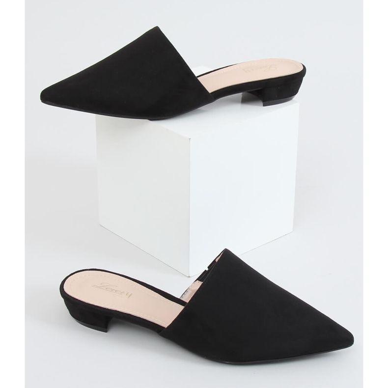 Pantofole nere alla mandorla MM-799 Black nero 1