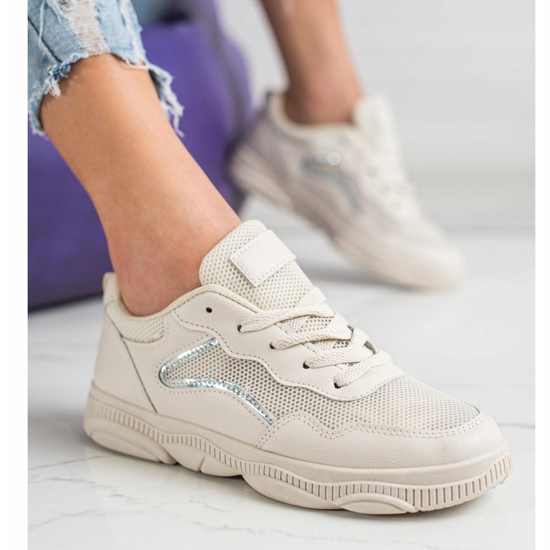 Ideal Shoes Scarpe da ginnastica casual beige 2