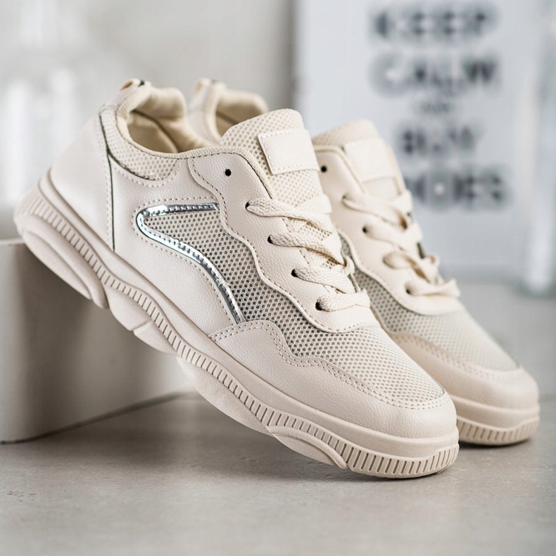 Ideal Shoes Scarpe da ginnastica casual beige 1