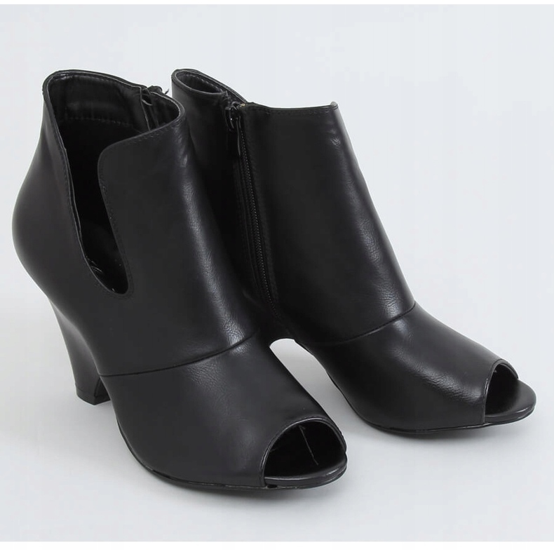 Stivali firmati open toe neri 9380 Black nero 1