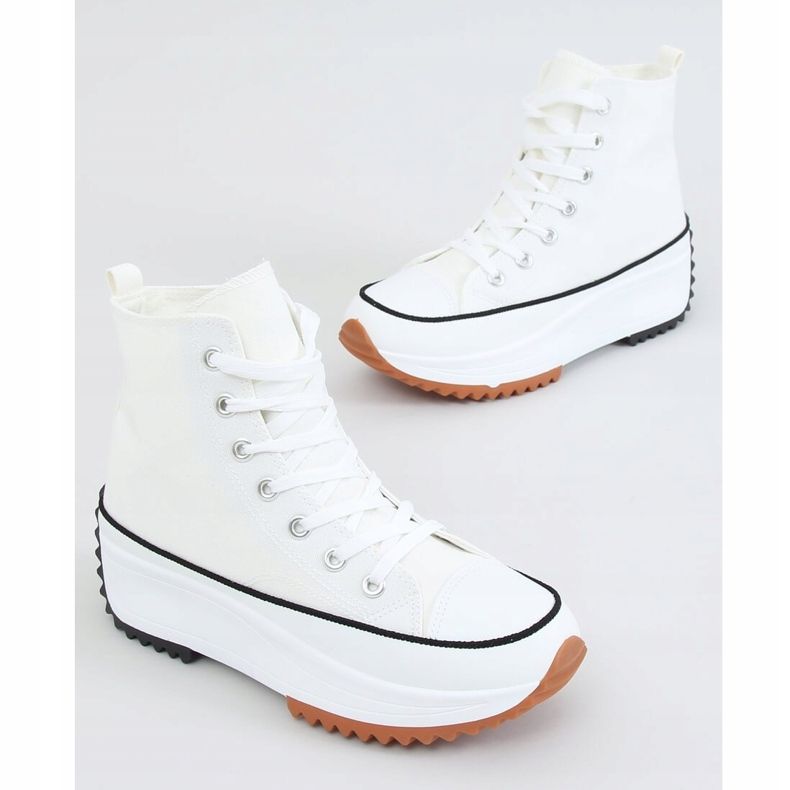 Sneakers firmate con suola bianca VL135P bianca bianco 1