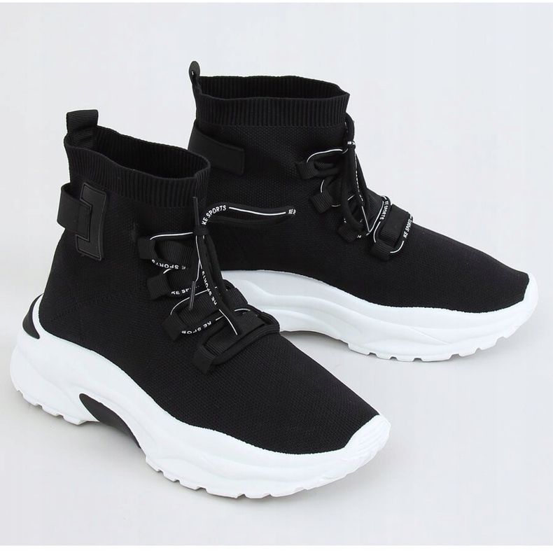 Scarpe sportive alte nere alla caviglia B0-676 Black nero 1