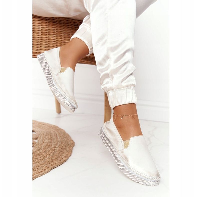 Scarpe brogue da donna Maciejka Slip-on in pelle oro 03512-25 d'oro 1