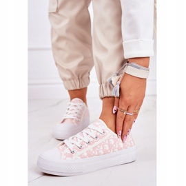 PS1 Sneakers Daphne da donna con logo bianco e rosa bianca 1