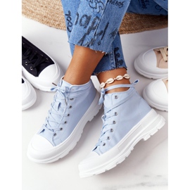 FB2 Sneakers Alte Da Donna Su Una Grande Suola Blu Trissy 2