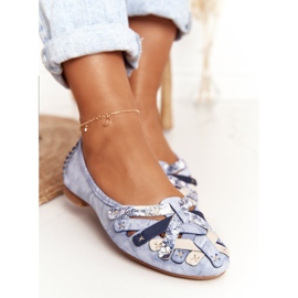 Ballerine in pelle da donna Maciejka Blu 01358-45 1