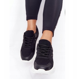 FB2 Sneakers da donna nere Delusion su suola larga nero 1