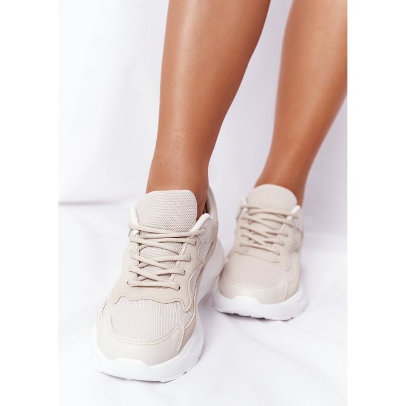 FB2 Sneakers Da Donna Beige Delusion Su Grande Suola 1