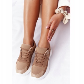FB2 Sneakers da donna con suola larga marrone chiaro Delusion 1
