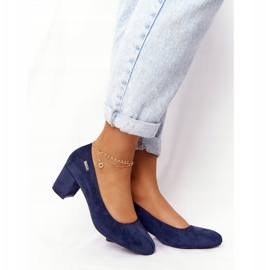 Décolleté in pelle scamosciata su barra Sergio Leone Blu Navy 2