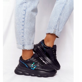Scarpe sportive da donna sulla piattaforma lu boo black nero blu 2