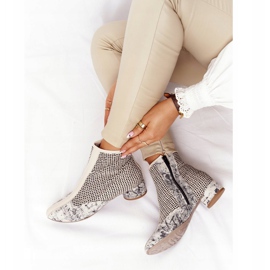 Stivali Con Tacco Intrecciato Maciejka 04937-03 Grigio beige 2