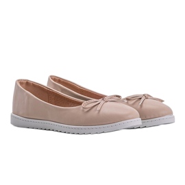 Ballerine da donna beige con fiocco Bridget 1