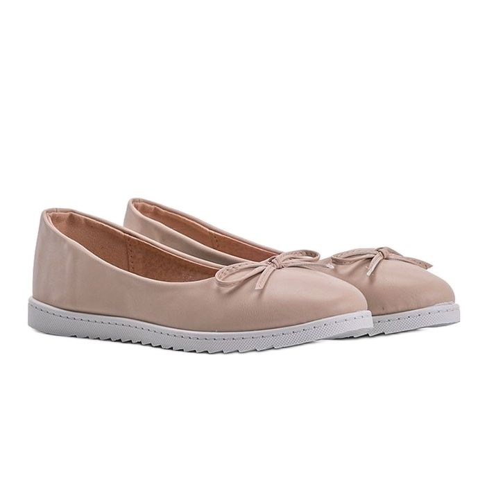 Ballerine da donna beige con fiocco Bridget 1