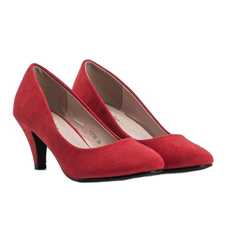 Décolleté rosse in ecopelle scamosciata Karissa rosso 1