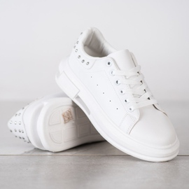SHELOVET Sneakers Con Borchie bianco 1