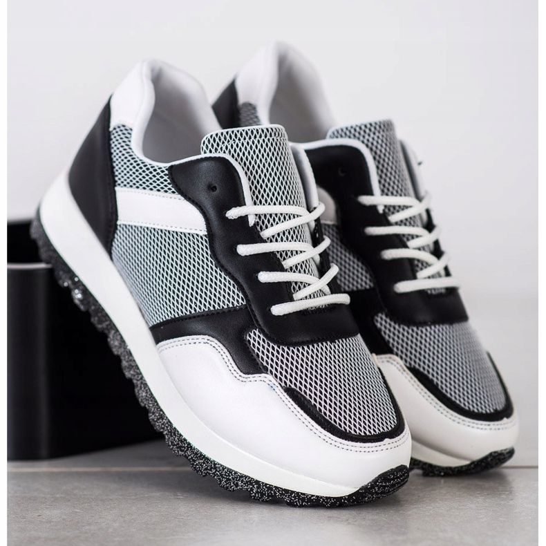 Bestelle Sneakers Con Platform Glitter bianco nero 2