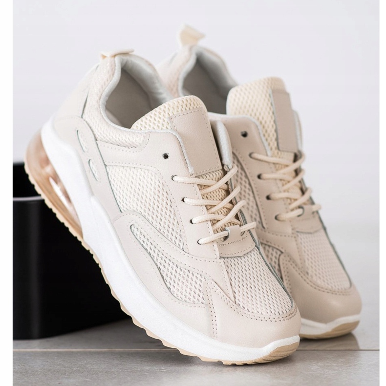 SHELOVET Sneakers Beige Con Rete 2