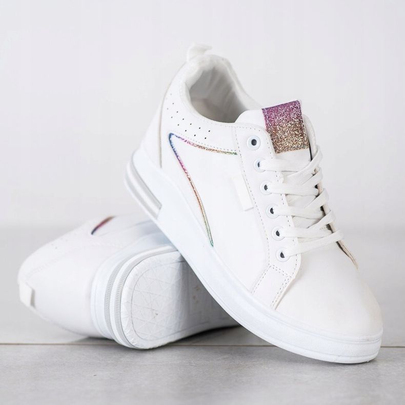 SHELOVET Scarpe Bianche Con Zeppa Nascosta bianco 1