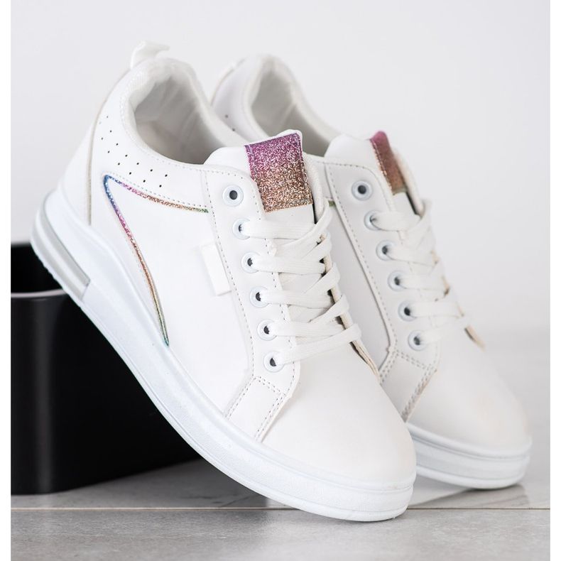 SHELOVET Scarpe Bianche Con Zeppa Nascosta bianco 2