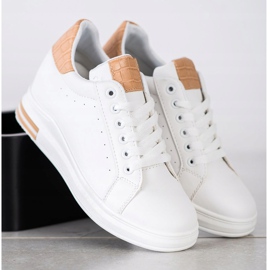 Ideal Shoes Sneakers con zeppa primaverile bianco 1