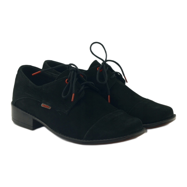 Zarro Scarpe da comunione nere, pelle di camoscio nero rosso 4