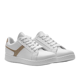 Sneakers Alma bianche e oro bianco 1