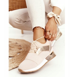 FB2 Scarpe Sportive Donna Sneakers Beige e Oro Netta d'oro 1