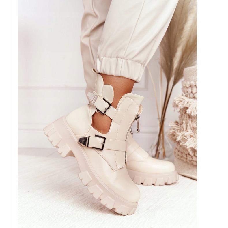 FB2 Stivali da lavoro con plateau da donna Beige Cosmic Love 1