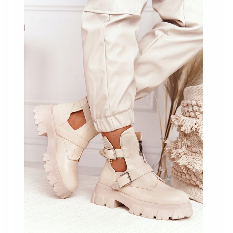 FB2 Stivali da lavoro con plateau da donna Beige Cosmic Love 2