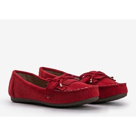 Mocassino Kira rosso in ecopelle scamosciata 1