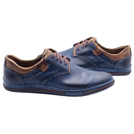 Polbut Scarpe casual da uomo 402 blu navy con marrone 3