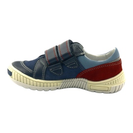 Scarpe da ragazzo con velcro Bartek 85585 blu navy rosso 2