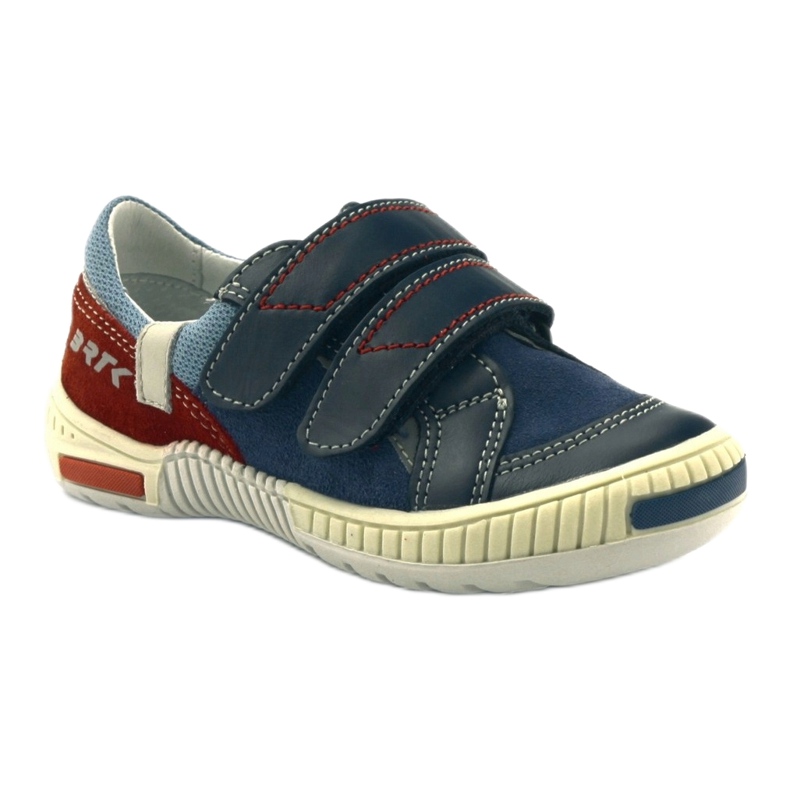 Scarpe da ragazzo con velcro Bartek 85585 blu navy rosso 1