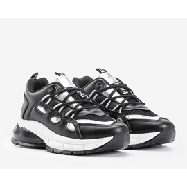 Sneakers nere con inserti Guadalupe argento nero 1
