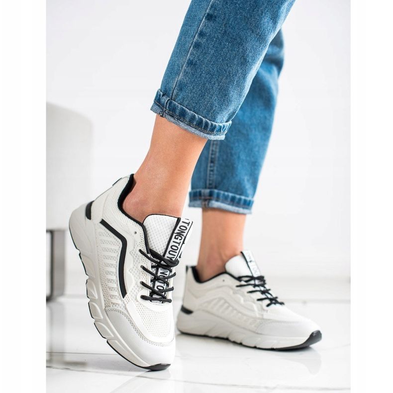 SHELOVET Scarpe da ginnastica classiche bianca nero 2