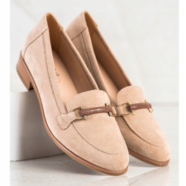 Mocassini VINCEZA con tacco basso beige 2